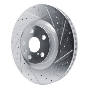 Lexus GS450H Brake Rotor (1) - Front - R1 Concepts - Drilled & Slotted - Silver - `11-`25